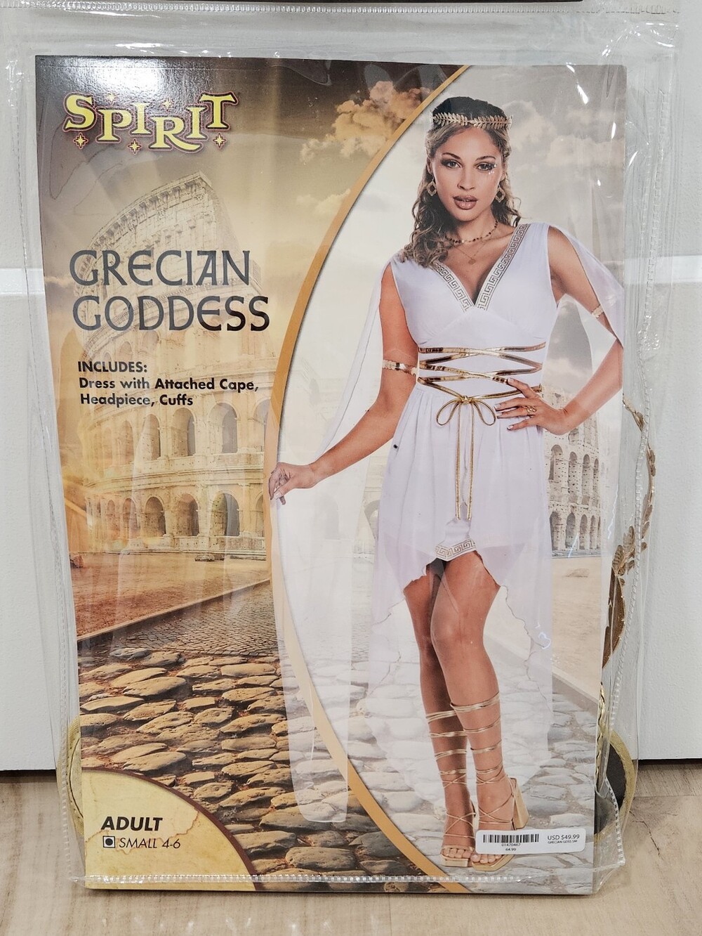 Halloween Spirit Grecian Goddess Costume in White and Gold